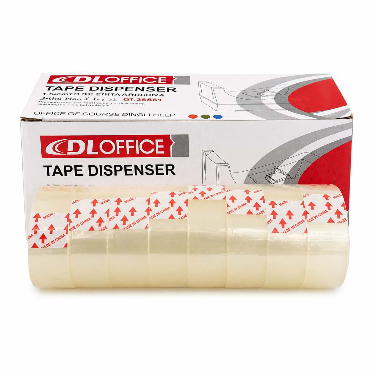 A&T Offer Tape Pack 8 Pcs + Tape Dispenser || مجموعة قرطاسية اطلس باكيت تيب 8 حبة مع قاطع تيب