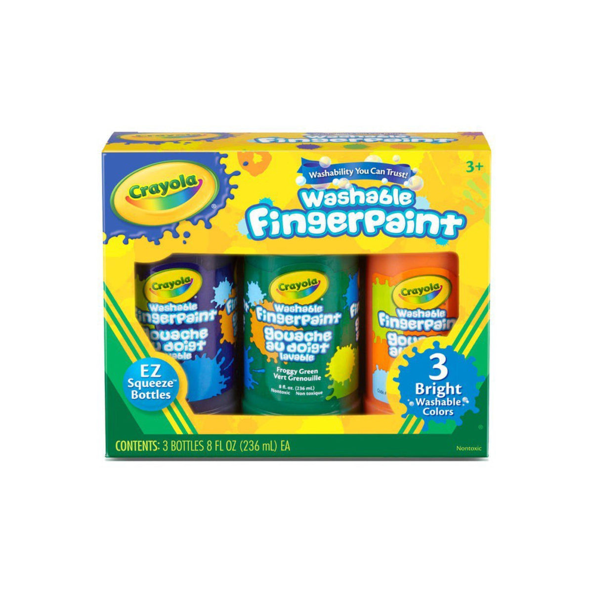 Crayola Washable Finger Paint 3 Bottles 8 oz || الوان اصابع كرايولا 3 لون