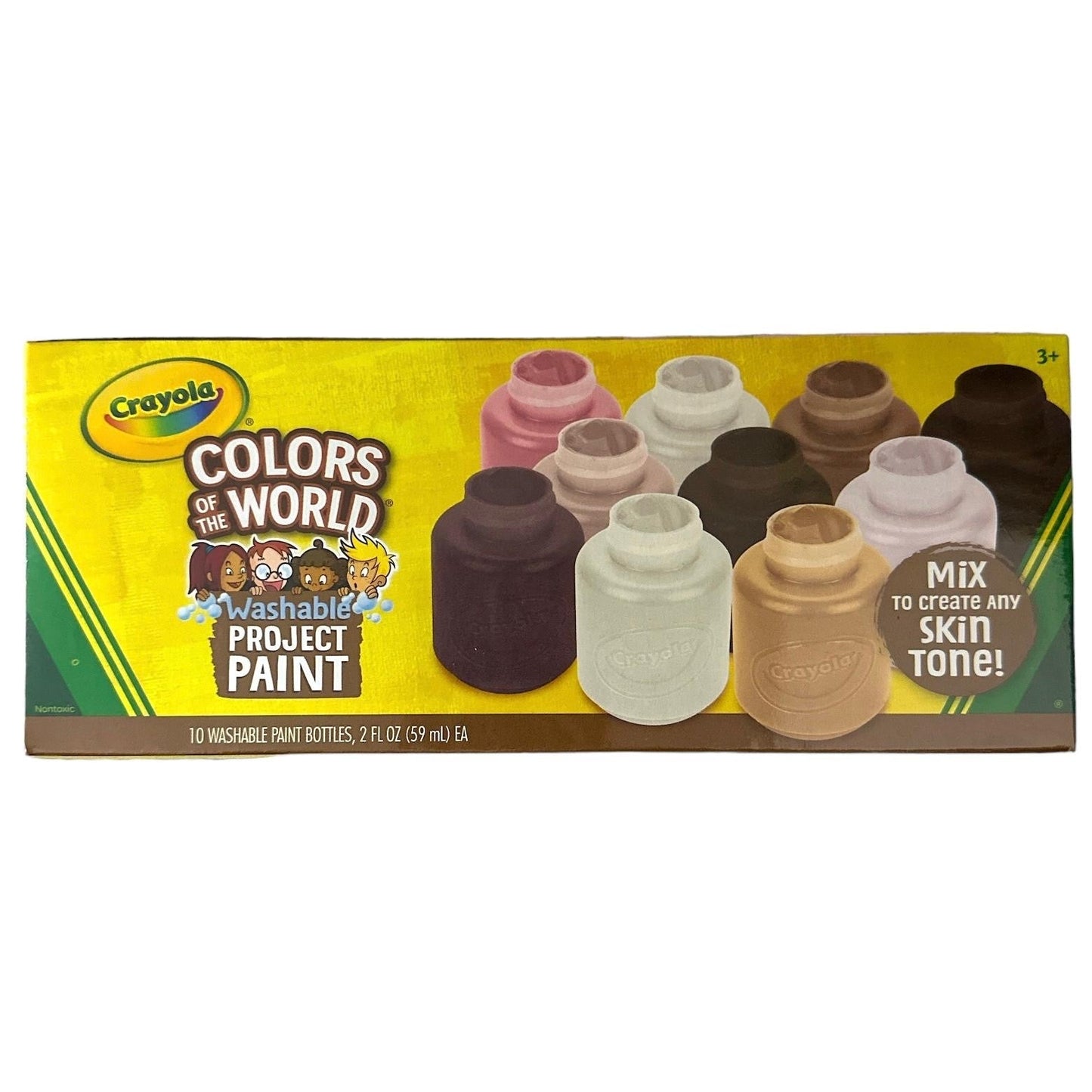 Crayola Colors Of The World Washable Project Paint 10 Colors 59 ml || الوان كرايولا درجات الوان البشرة ١٠ لون حجم ٥٩ مل