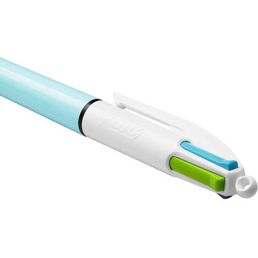 BIC Pen 4 Pastel Colors Solid Blue Color || قلم حبر بيك ٤ لون ازرق باستيل