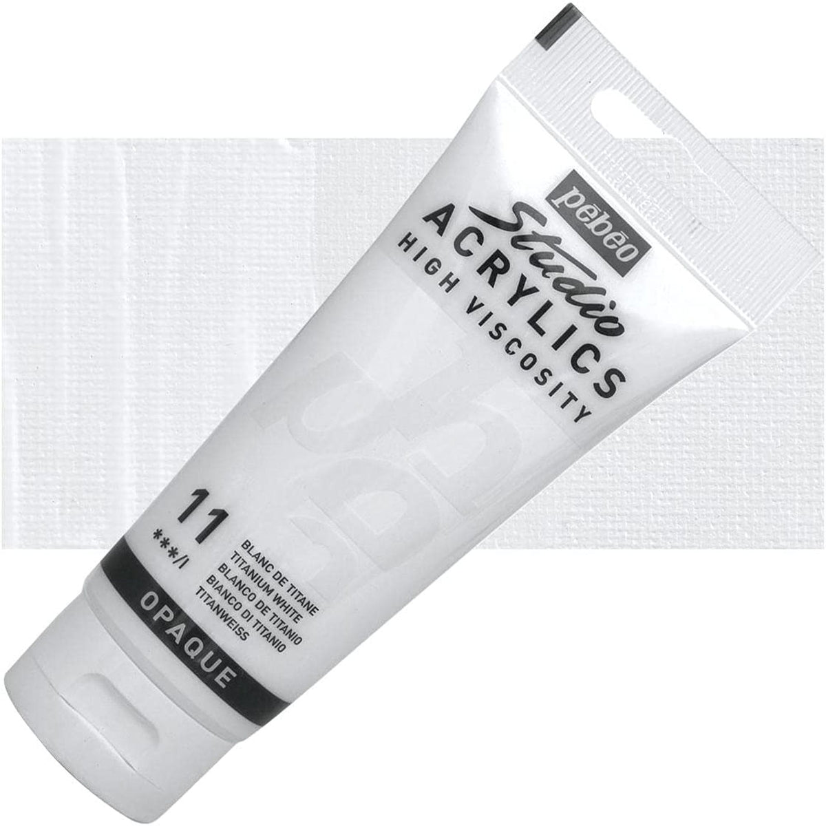 Pebeo Studio Acrylics High Viscosity 100 ml Titanium White || الوان بيبيو اكريليك 100 مل لون ابيض تيتانيوم