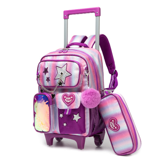 14" Trolley Backpack 2PCS STARS TWINS || شنطة ترولي 14 انش 2 قطعه نجوم توينز