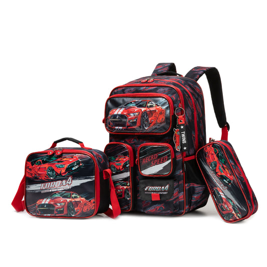 17" Backpack 3PCS FORCA4 TWINS || شنطة ظهر 17 انش 3 قطع سيارات توينز