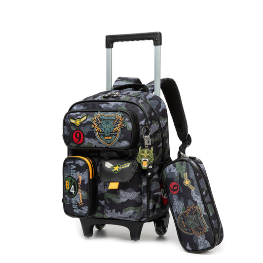 14" Trolley Backpack 2PCS FLYING TIGERS TWINS || شنطة ترولي 14 انش 2 قطعه النمر الطائر توينز