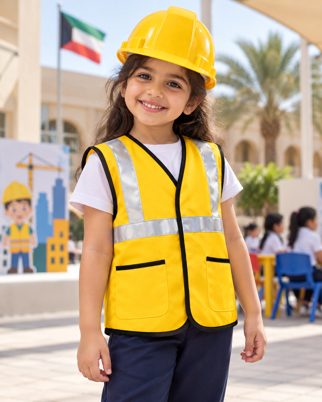 لبس أطفال طقم لعب أدوار المهندس الأصفر – مقاس M