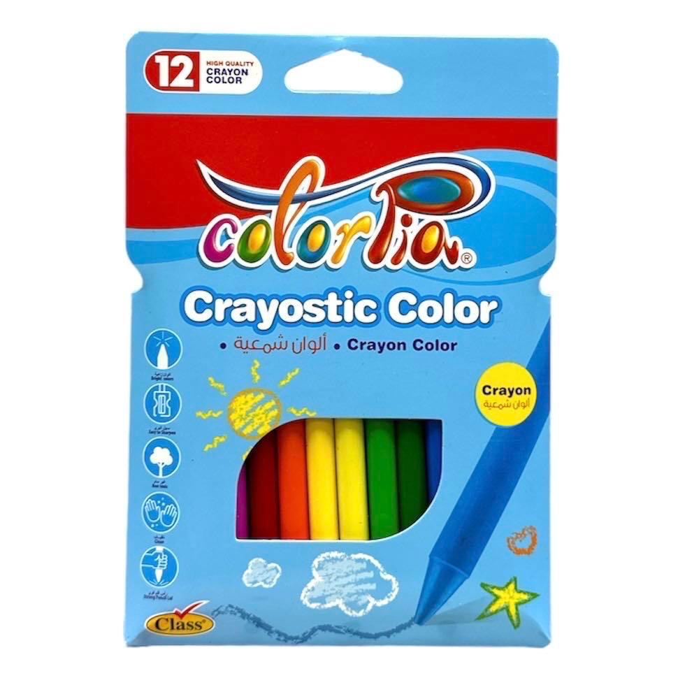 Colorpia Crayostic Color Crayons 12 Colors|| الوان شمعية كولوربيا ١٢ لون
