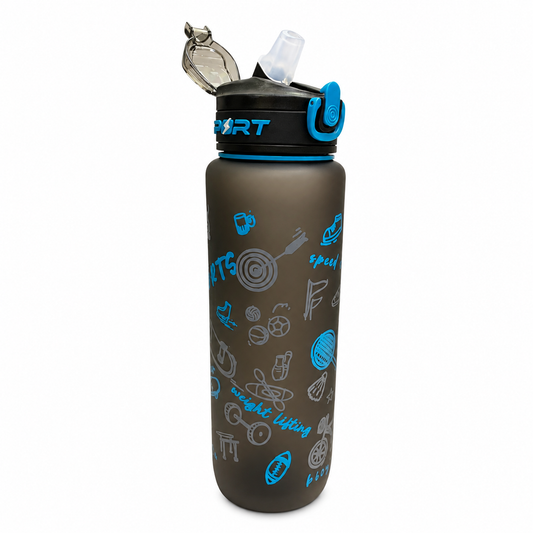 Water Bottle Sport Black 1000 ml #3 || مطارة ماء اسود شفاف سبورت 1000 مل #3