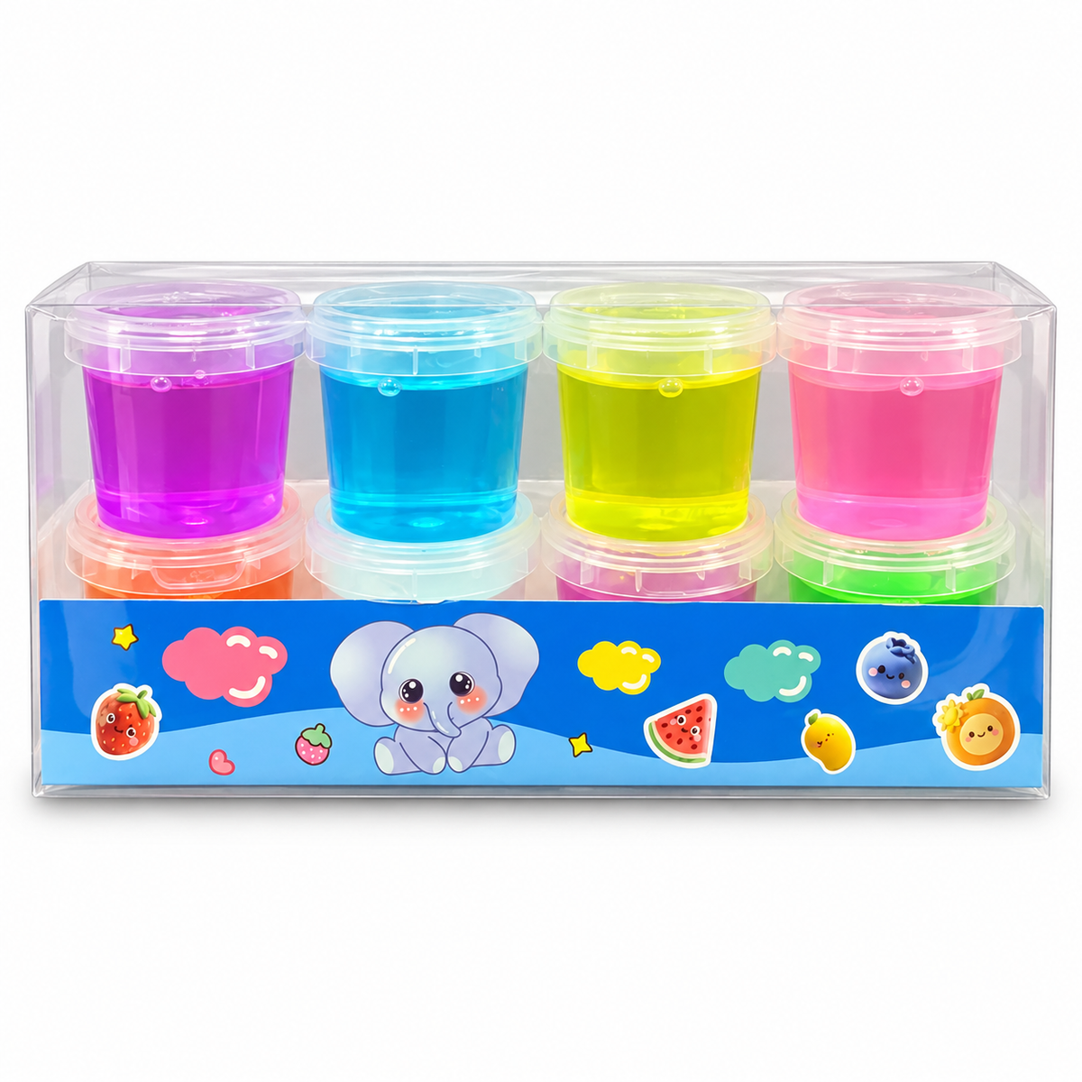 Ayiangel Creative Jelly Slime Set 8 Cups – Elephant || مجموعة سلايم جيلي Ayiangel من 8 علب – فيل