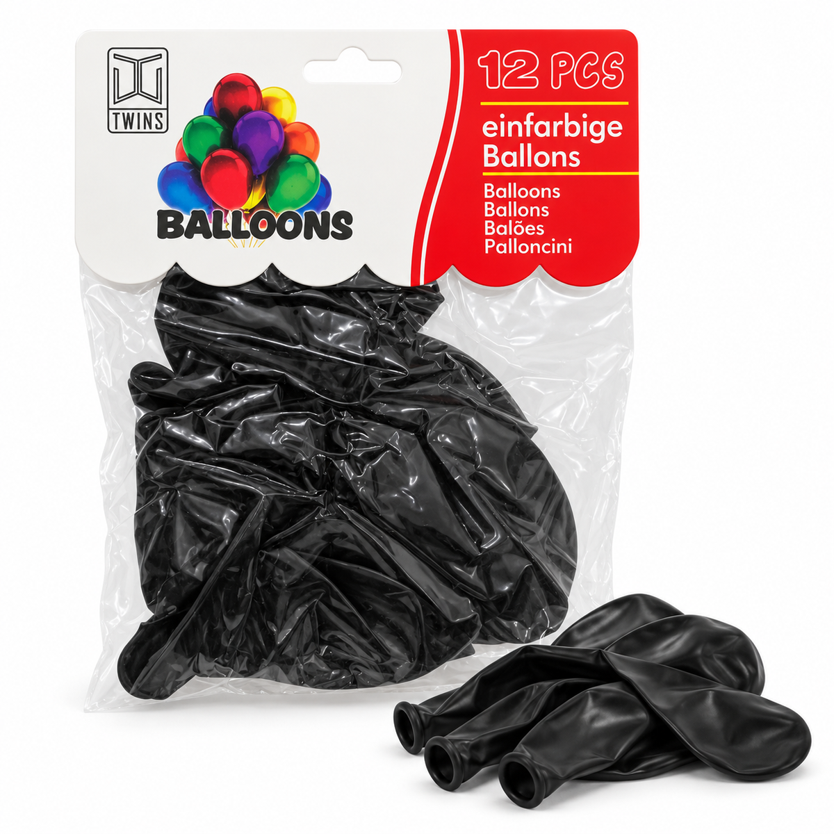 TWINS Black Balloons 12 Pcs || بالونات توينز أسود 12 حبة