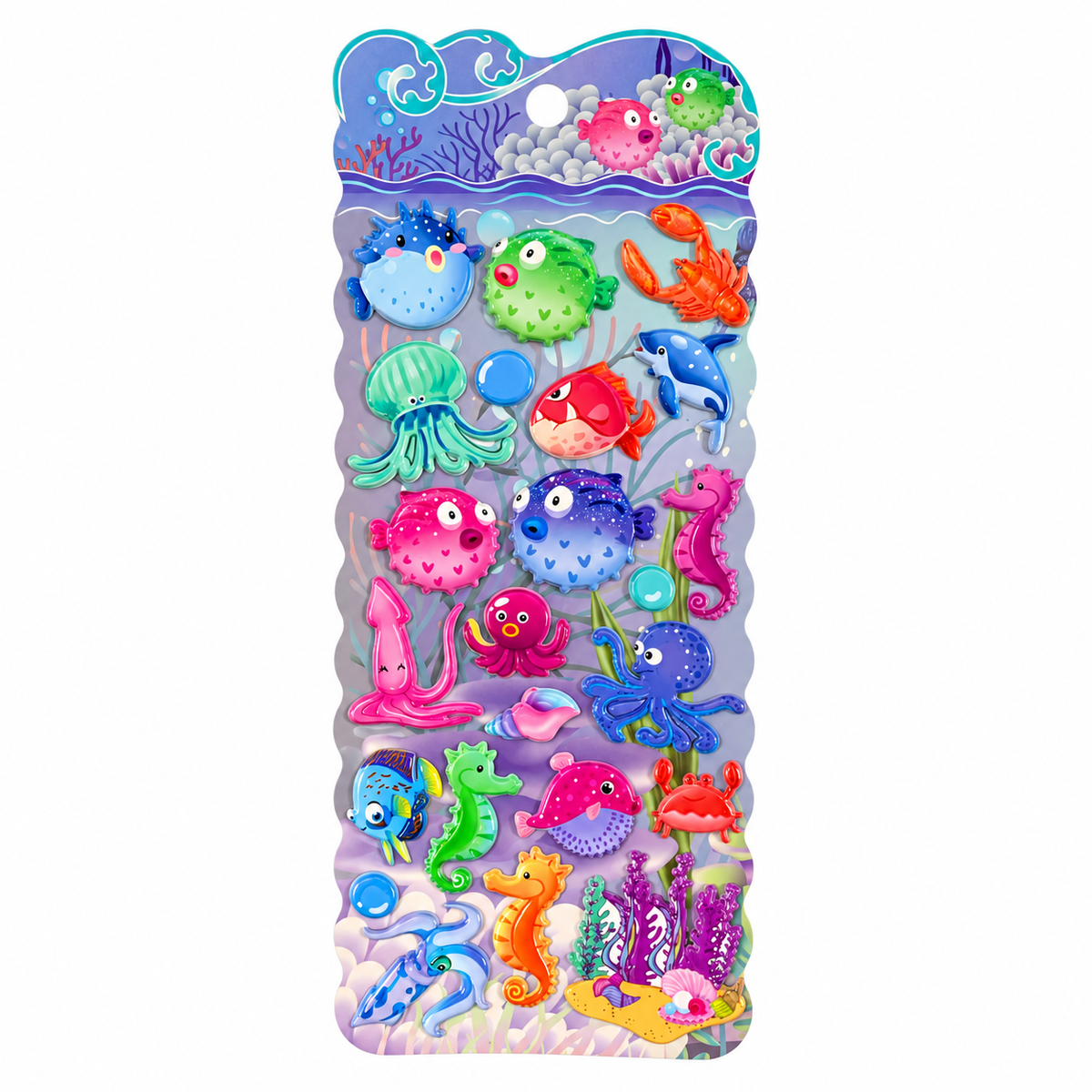 A&T Embossed Stickers Sea Life #3 || ستيكرات بارزة اي اند تي الحياة البحرية #3