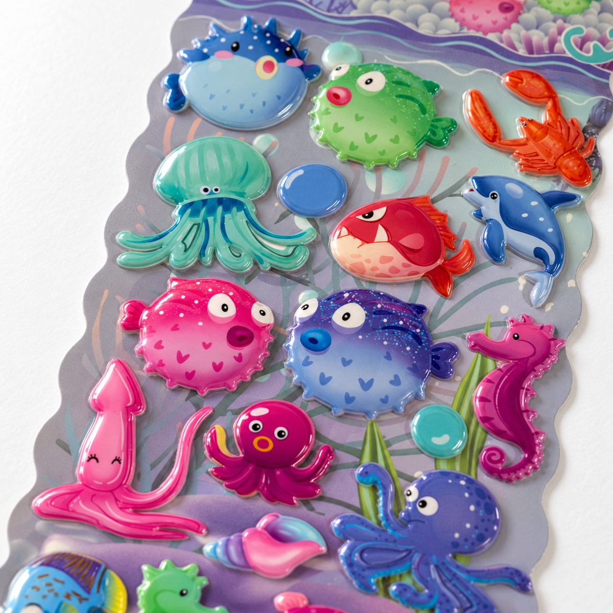 A&T Embossed Stickers Sea Life #3 || ستيكرات بارزة اي اند تي الحياة البحرية #3