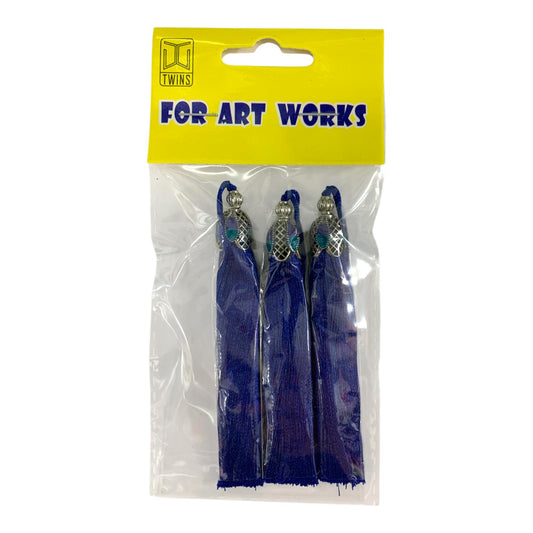 Silk Tassels with Decorative Caps 3-Pack for Art and Crafts #8 || كراكيش ملونة براس حديد 3 قطعة للاشغال اليدوية #8