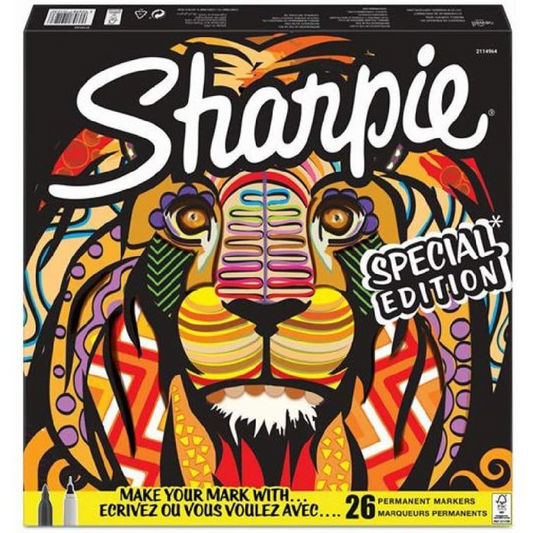Sharpie Permanent Markers Set Special Edition Lion 26 Pcs || مجموعة الوان شاربي ٢٦ لون طقم الاسد