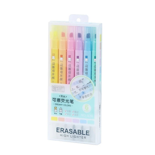 Erasable Highlighter Set 6 Colors || مجموعة اقلام هايلايتر ماسحة ٦ لون 
