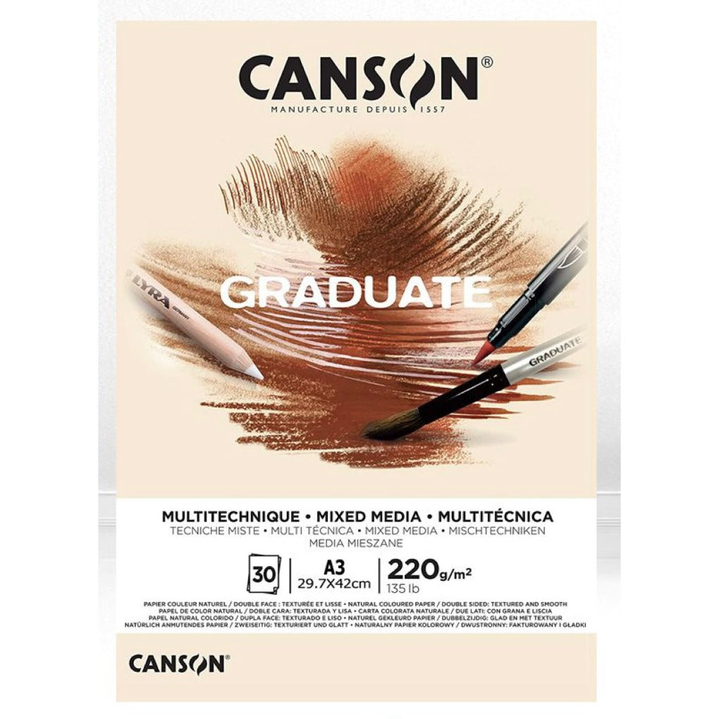 Canson GRADUATE Mixed Media Natural A3 || A3 كراسة رسم كانسون مكس ميديا بيج