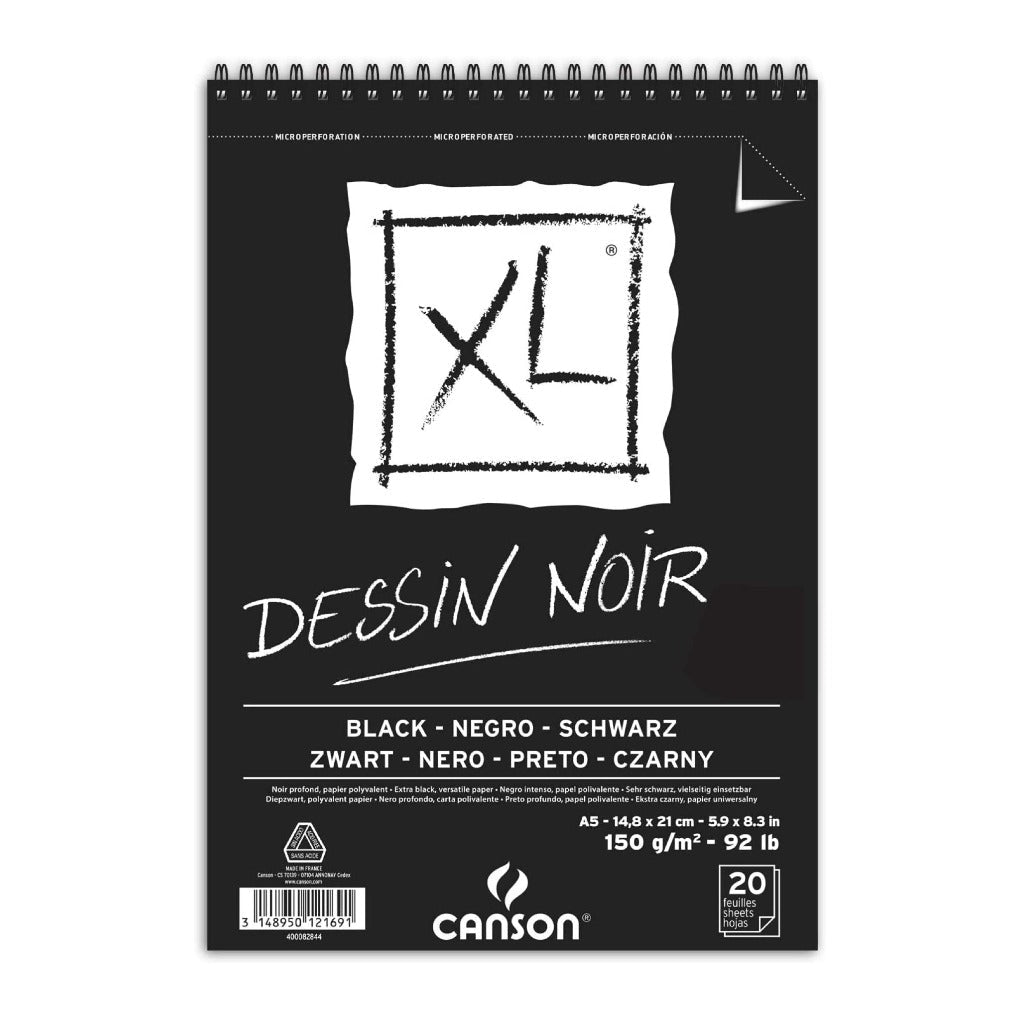 Canson XL Album Black Drawing A5 150 gm || A5 كراسة رسم كانسون اسود 150 جم