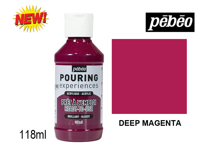 Pebeo Pouring Experience Acrylic Deep Magenta || الوان اكريليك سكب بيبيو احمر ماجنتا غامق
