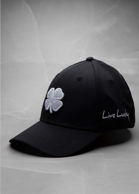PREMIUM CLOVER 41(BLACK/WHITE LOGO) || كاب بلاك كلوفر #14