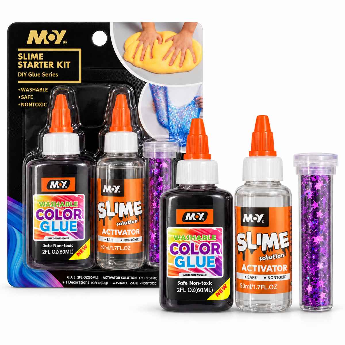 M&Y Slime Starter Kit Black Color Glue || مجموعة بداية سلايم إم آند واي بغراء أسود