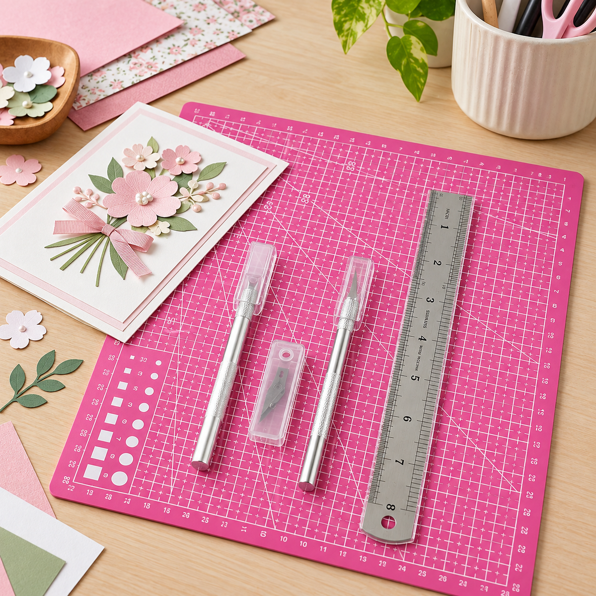 Cutting Set 6 Pcs Pink || مجموعة تقطيع 6 حبة لون وردي