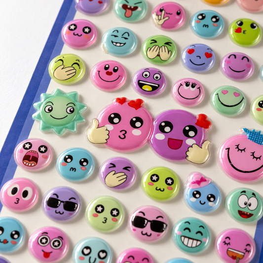 A&T Embossed Stickers Smiley Faces #1 || ستيكرات بارزة اي اند تي سمايلي #1
