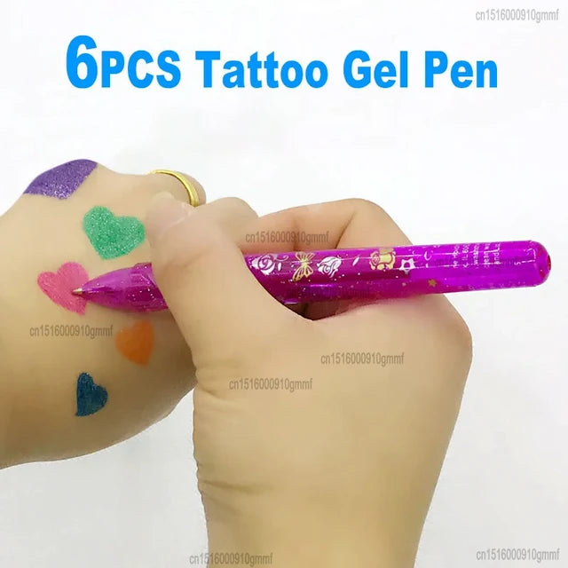 Tatoo Gel Pen 6 Colors || مجموعة اقلام تاتو جل ٦ لون