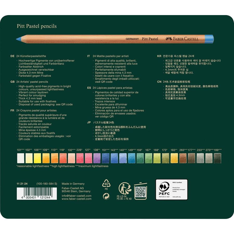 Faber-Castell Pitt Pastel Pencils, 24 Colors – official product gallery photo 2