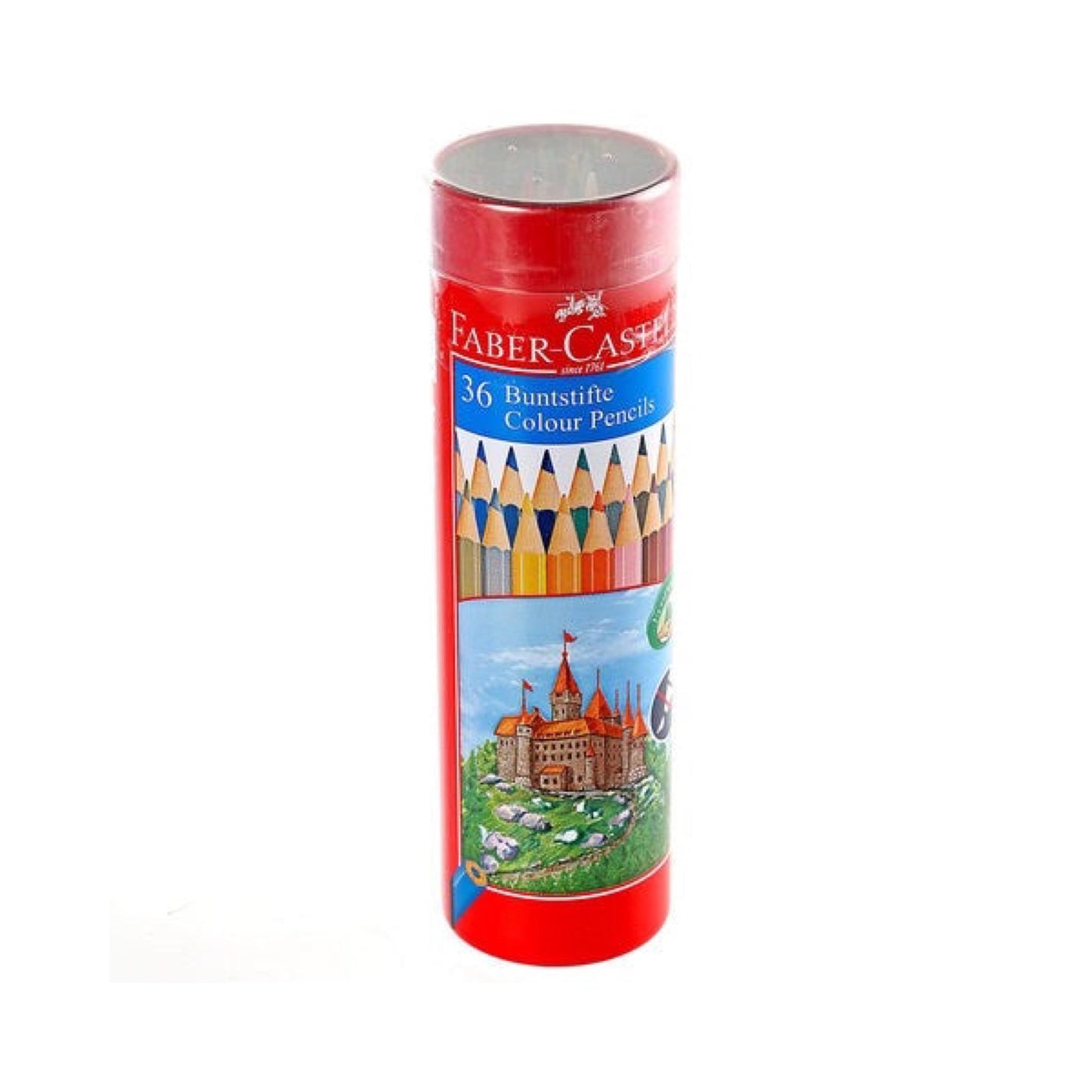 Faber Castell Colored Pencils Cylinder Case 36 Colors || الوان خشبيه فيبر كاستل علبه مدوره حديد ٣٦ لون