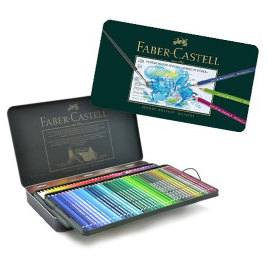 Faber Castell Albrecht Durer Watercolor Pencils Tin Set of 120 || أقلام تلوين خشبية مائية فيبر كاستل ألبريشت دورر، 120 لونًا