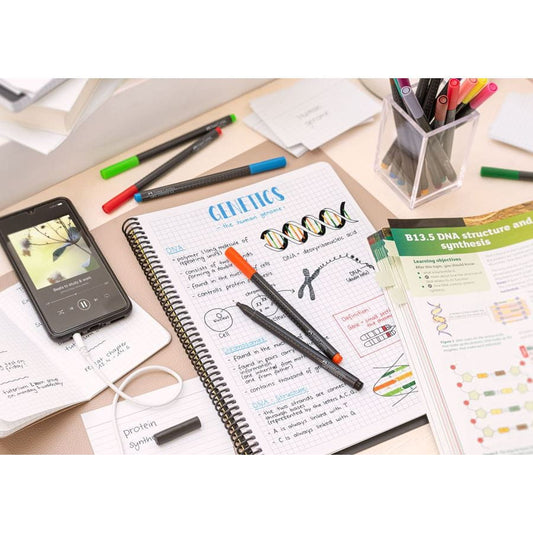 Faber-Castell Grip Finepen 0.4 set of 10 – official creative desk scene