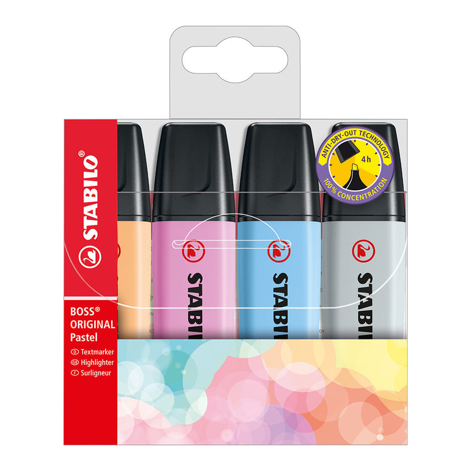 Stabilo Pastel 4 Color Highlighters || اقلام ستابيلو فسفوري ٤ لون