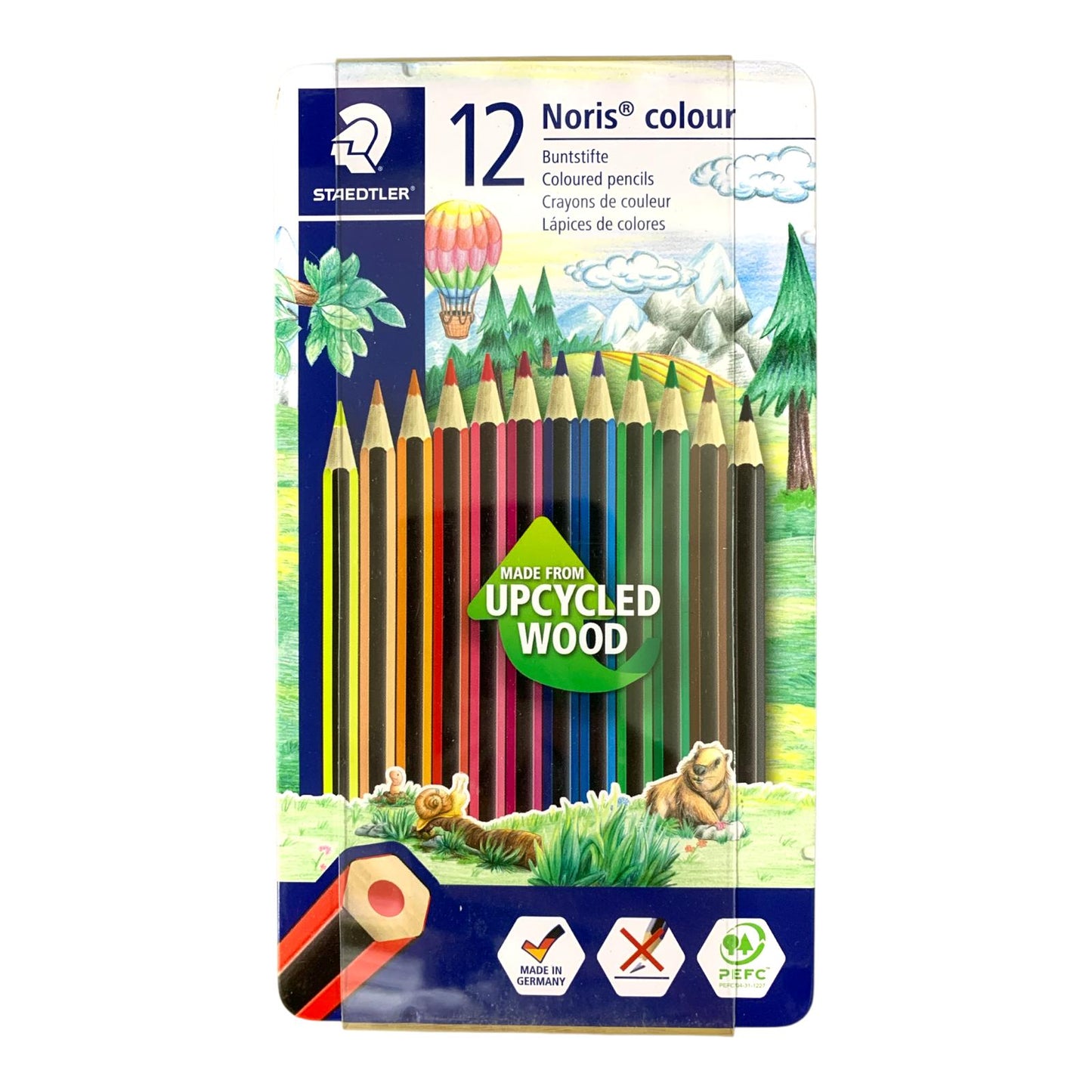 Staedtler Noris Colored Pencils - 12 Pack Metal Case || الوان خشبية ستدلر نوريس 12 لون علبة حديد