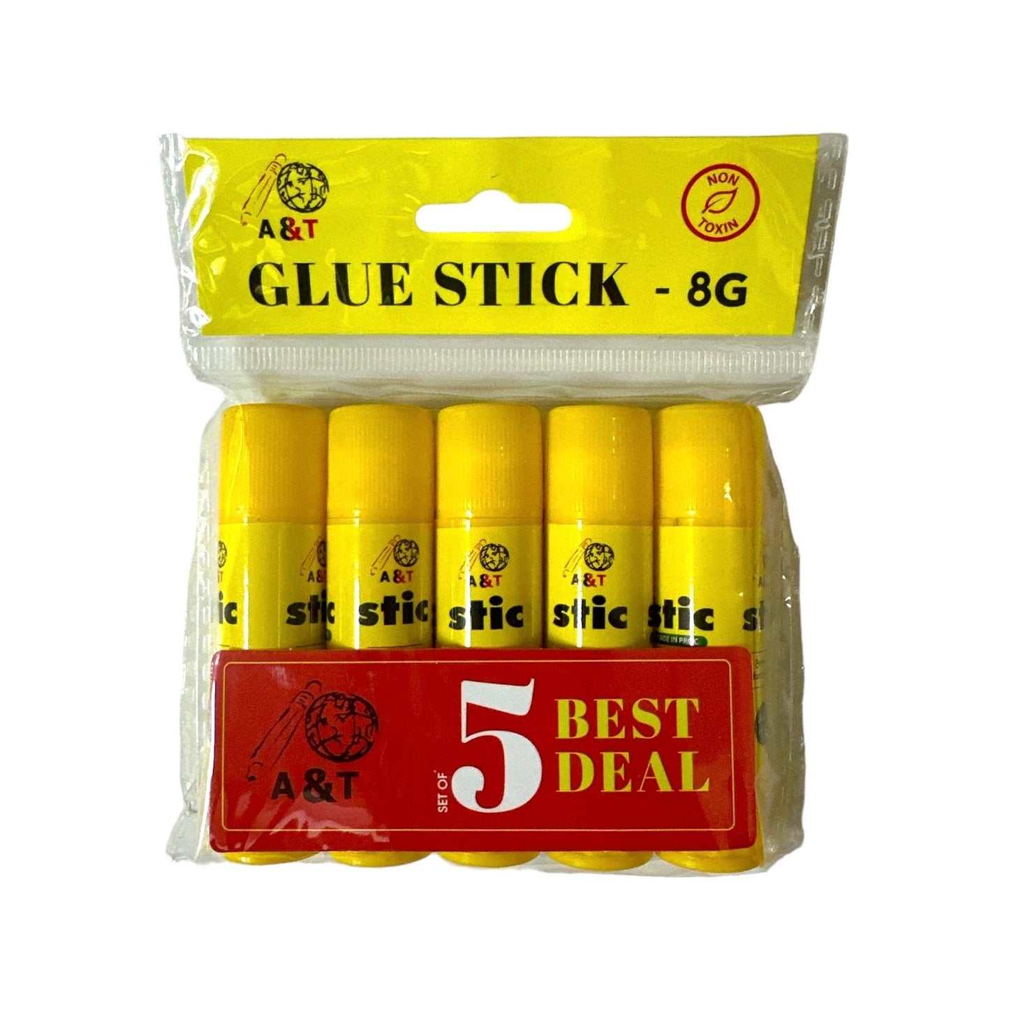 A&T Glue Stick Offer 5 pcs 8g || باكيج اي اند تي صمغ ٥ حبة ٨ جرام