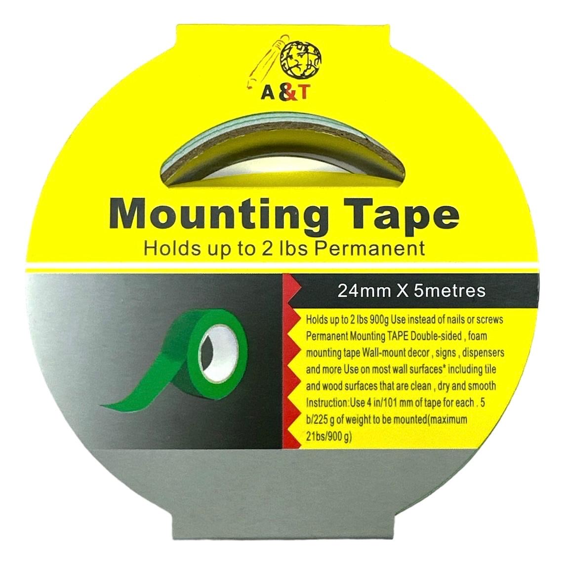 A&T Mounting Double Sided Tape 24 mm x 5 Meters || تيب فوم دبل فيس اي اند ٢٤ مم * ٥ متر