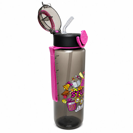 Water Bottle Clear Black 1000 ml #1 || مطارة ماء اسود شفاف 1000 مل #1