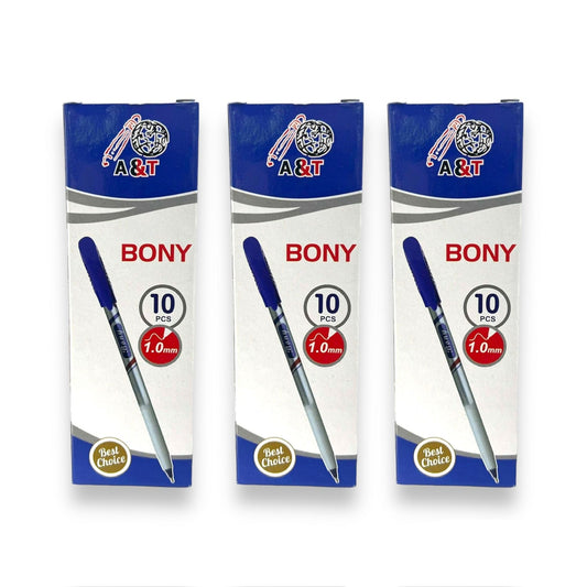 A&T Stationery Offer blue pen BONY 3 in 1 || باكيج اقلام حبر ٣ في ١ بوني اي اند تي