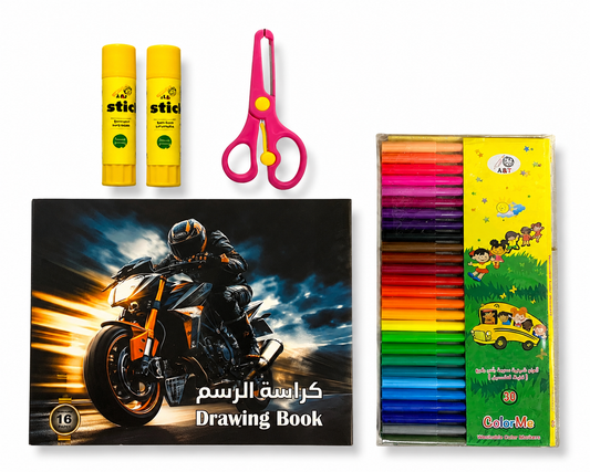 5-piece stationery set + B4 transparent file #1 || مجموعة قرطاسية 5 قطع + ملف شفاف بي فور #1