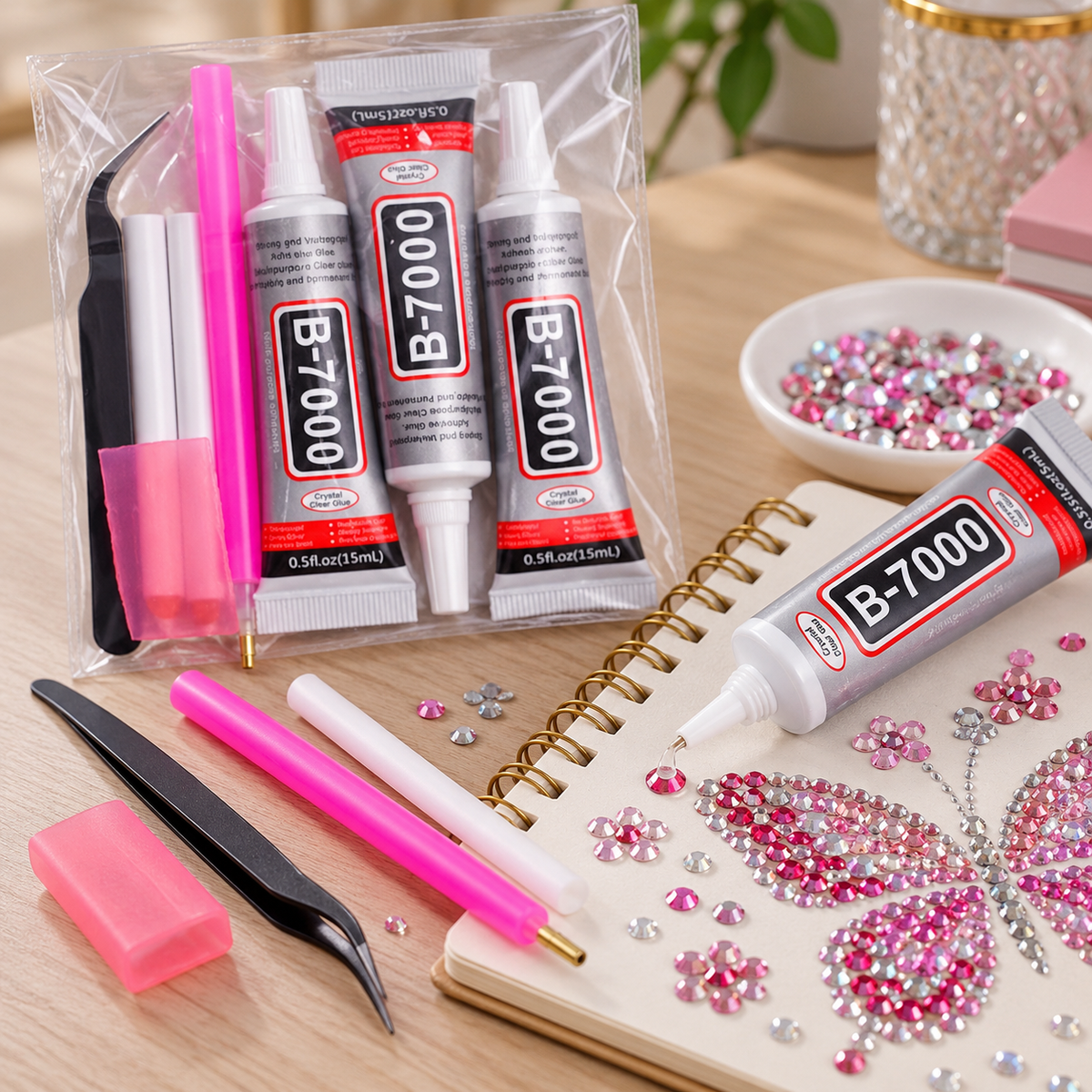 Bedazzling Crystals B-7000 Glue Set || مجموعة صمغ كريستالات بيدازلينغ بي-7000