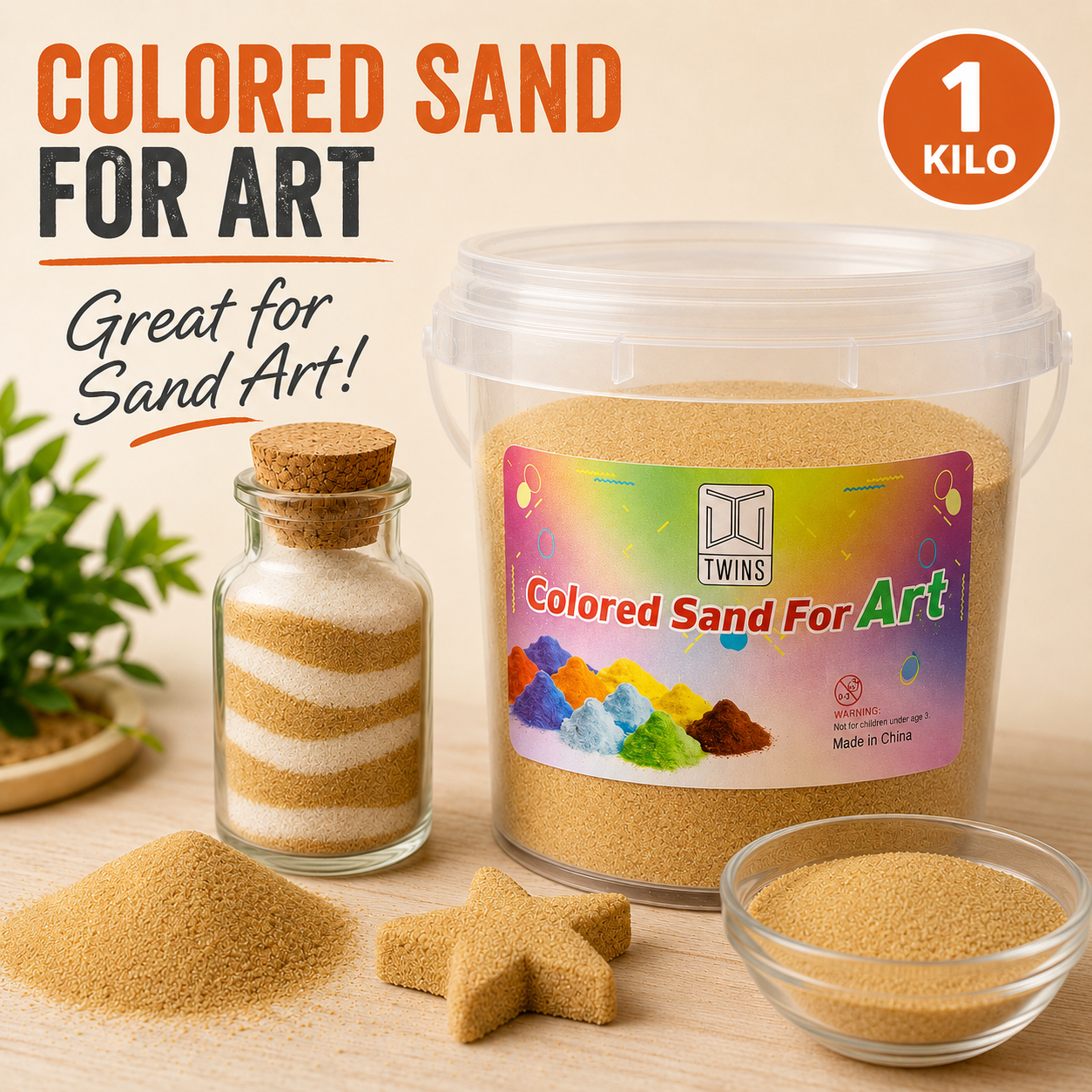 Twins Colored Sand 1 Kilo Sand || رمل ملون توينز 1 كيلو رملي