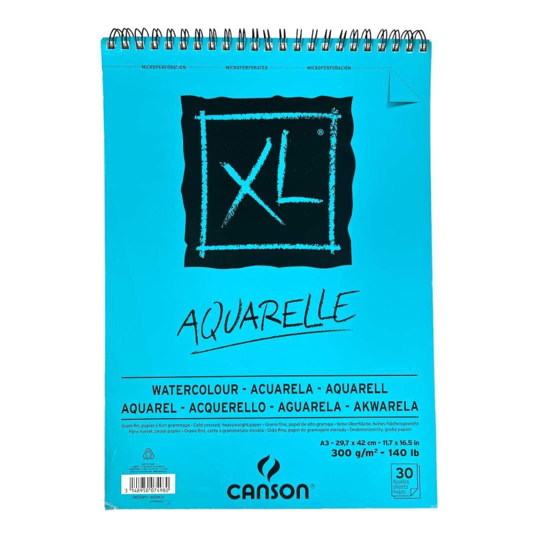 Canson XL Aquarelle A3 Size 300 gsm 30 Pages || A3 كراسة رسم كانسون اكس ال سماكة ٣٠٠ جرام ٣٠ ورقة اكواريل حجم خح