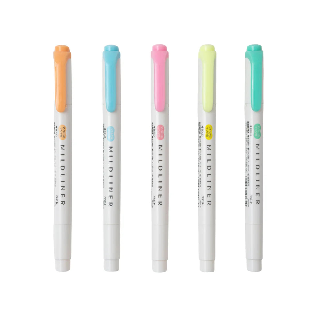Zebra Midliner Highlighter Pen Set 5 Semi Florescent Colors || زيبرا مجموعة أقلام تحديد فوسفوري ميلد لاينر 5 ألوان فسفورية
