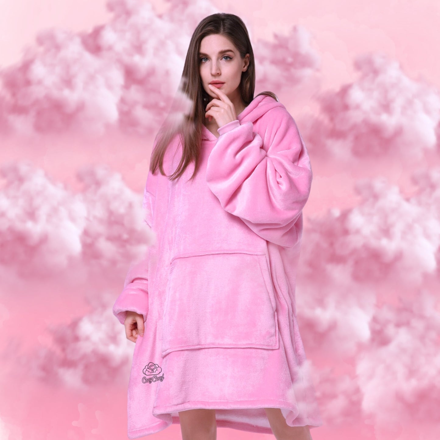 Cozy Cloud Hoodie Fleece Interior Pink Dawn || هودي كوزي كلاود مبطن من الداخل لون وردي