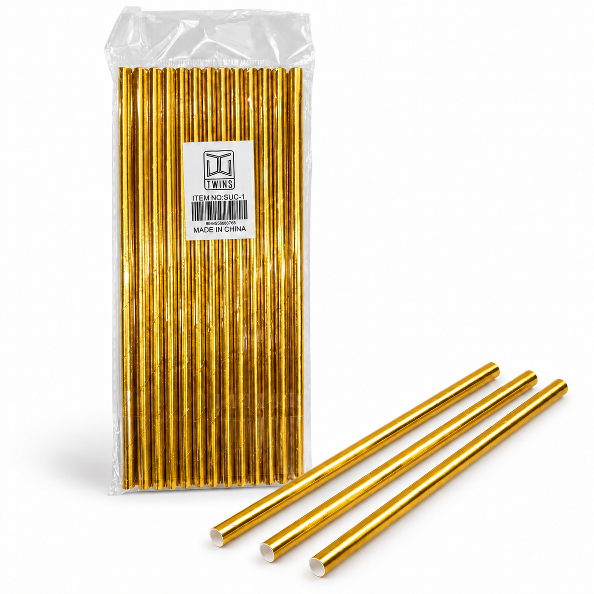 Gold Metallic Paper Straws || مصاصات ورقية ذهبي لامع