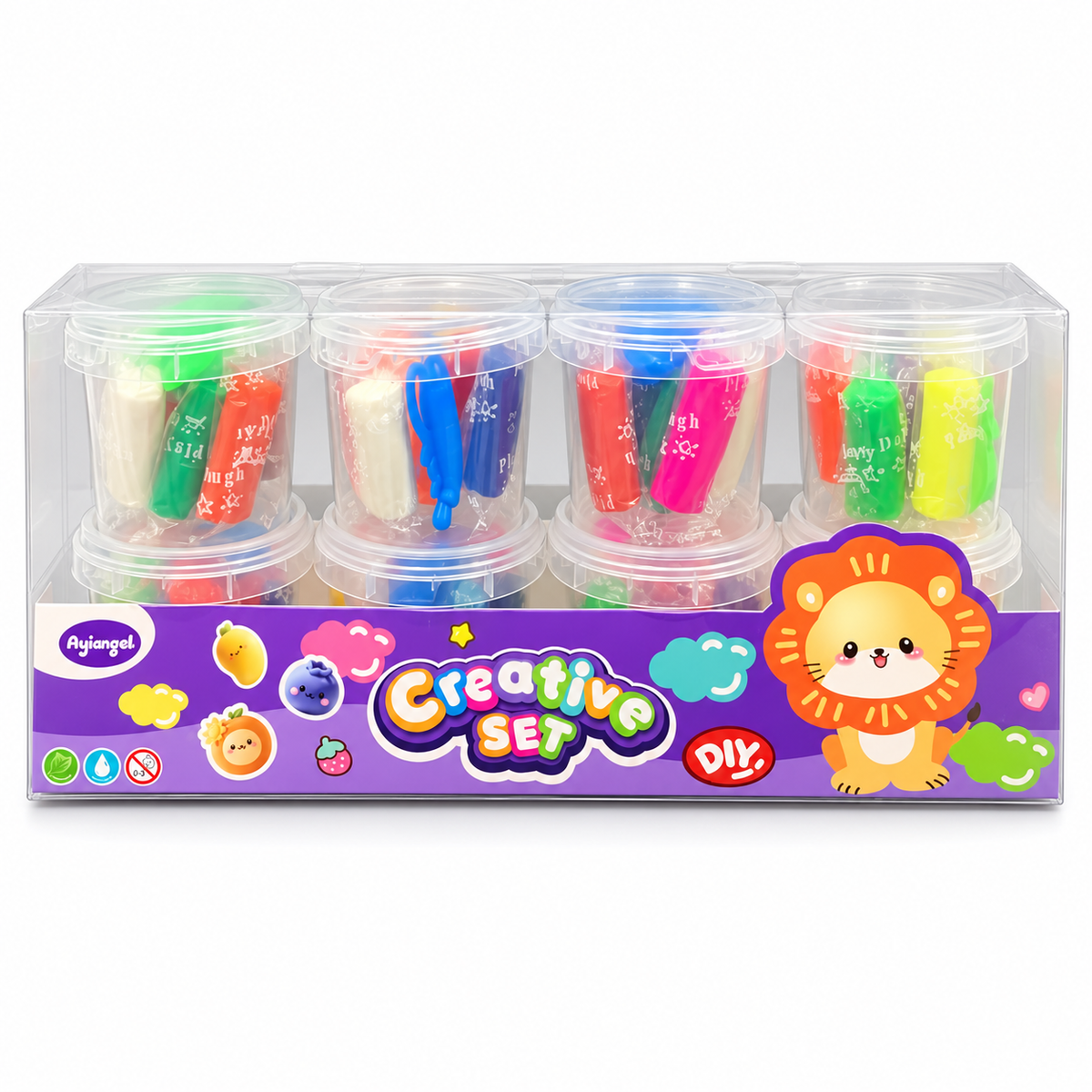 Ayiangel Creative Modelling Set 8 Cups – Lion || مجموعة تشكيل إبداعية Ayiangel من 8 علب – أسد