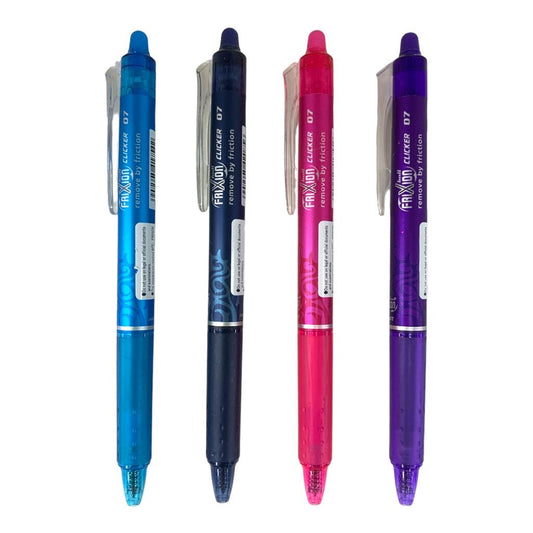 Pilot Frixion Clicker Erasable Ball Pens || اقلام بايلوت فريكسون الماسح 4 الوان