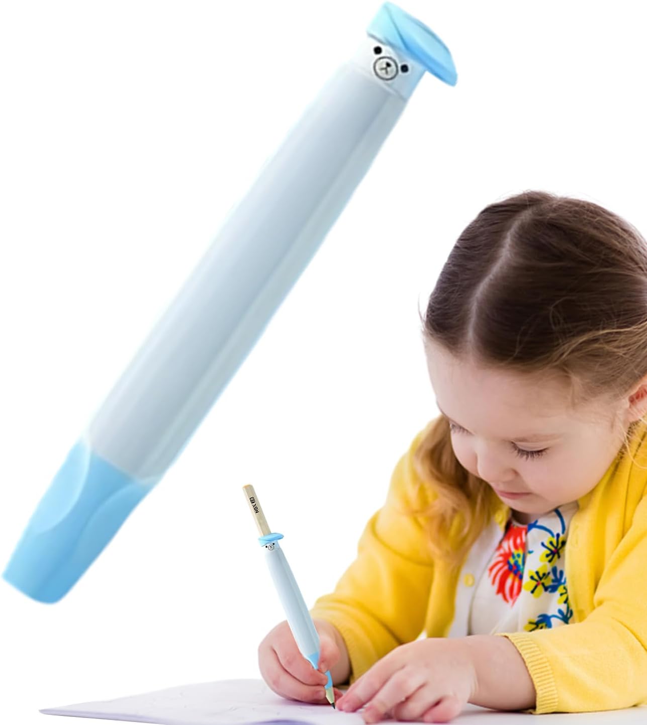 Silicone Hand Writing Aid Pencil Holder For Kids Blue Color || مسكة قلم كاملة للاطفال لون ازرق