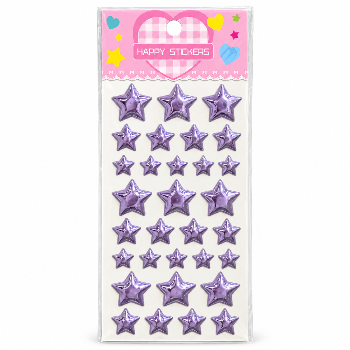 Happy Stickers - Purple Stars || ملصقات نجوم سعيدة - بنفسجي