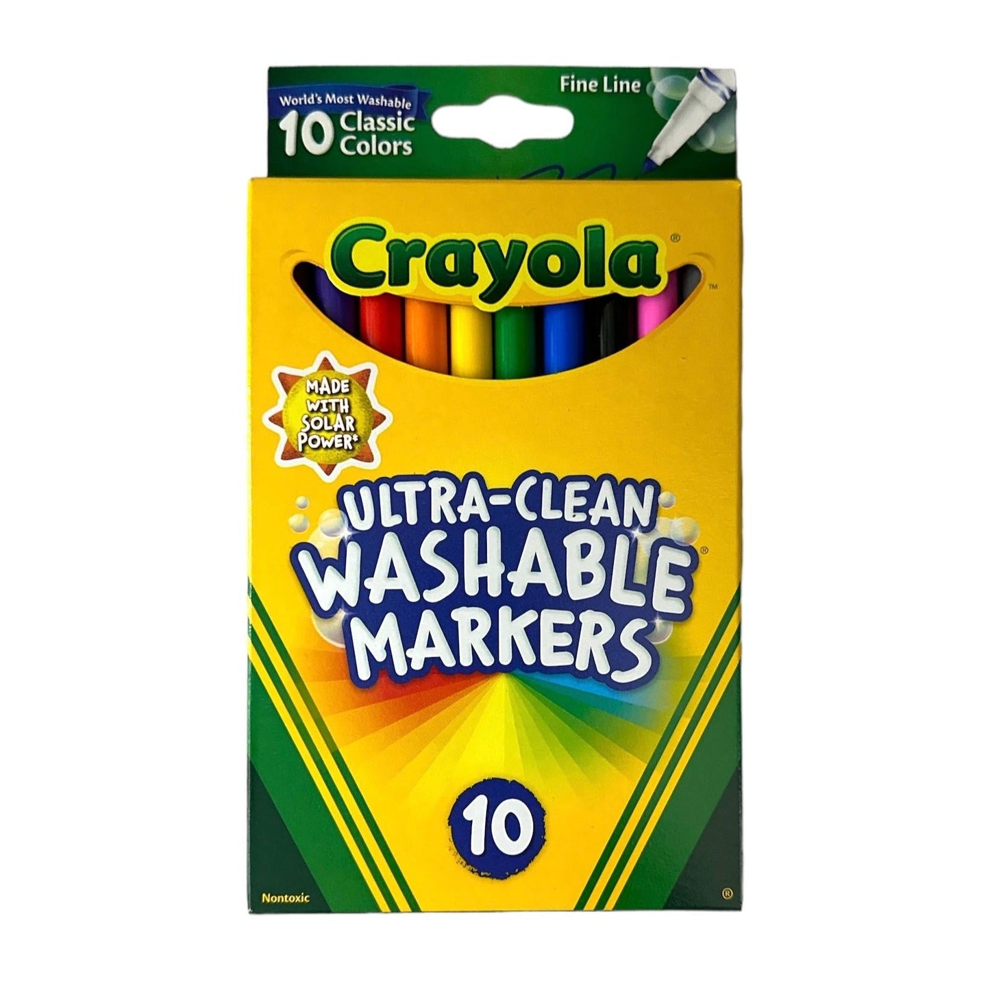 Crayola Ultra Clean Washable Markers 10 Colors Fine Line || الوان شينية كرايولا واشابل قابل للغسل ١٠ لون ضعيف