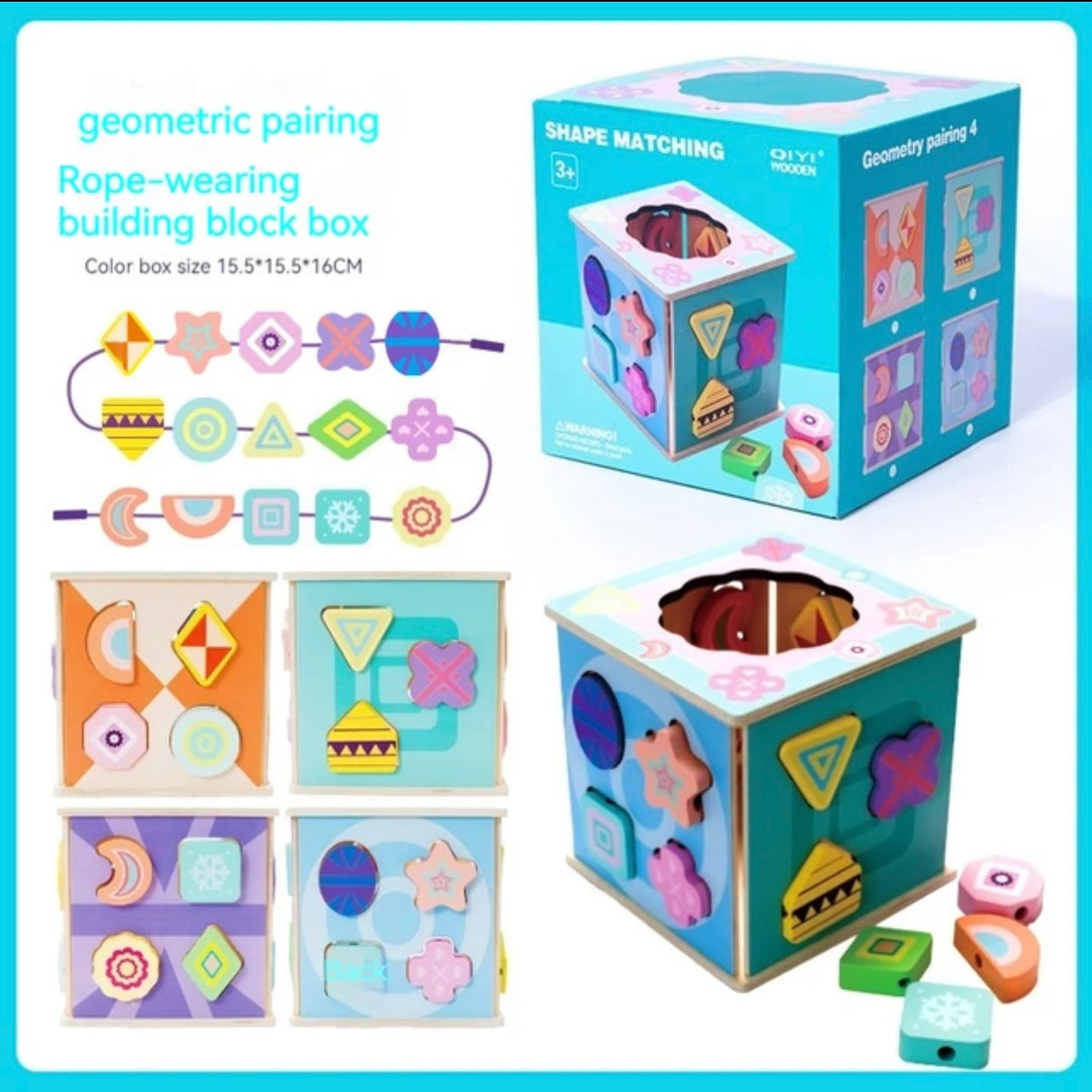 Shape Matching Puzzle Cube Geometric Shapes