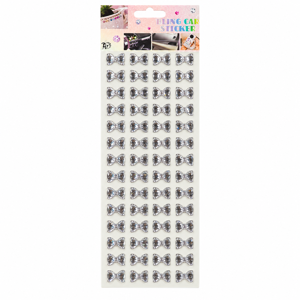 Crystal Sticker Sheet - Bows - Clear || ورقة ستيكر كريستال - فيونكات - شفاف